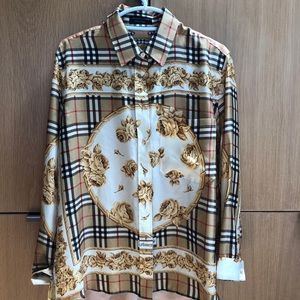 Brand new Burberry archive print silk shirt
